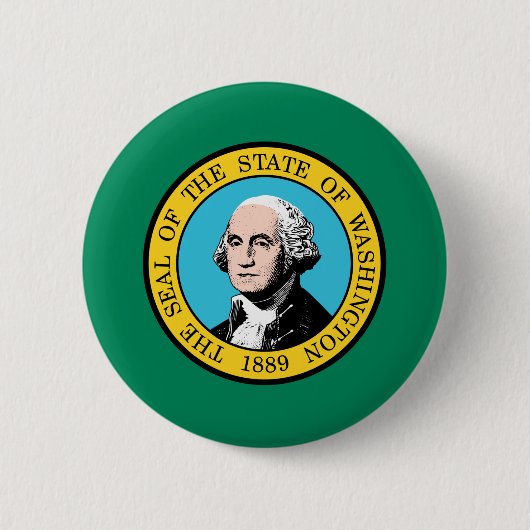 Badge Rond 5 Cm Drapeau de l'État de Washington (Devant)