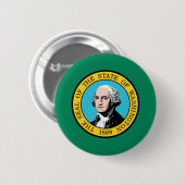 Badge Rond 5 Cm Drapeau de l'État de Washington (Devant & derrière)