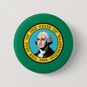 Badge Rond 5 Cm Drapeau de l'état de Washington