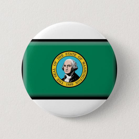 Badge Rond 5 Cm Drapeau de l'état de Washington (Devant)