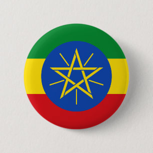 Badge Rond 5 Cm Drapeau de l'Éthiopie