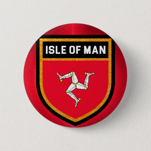 Badge Rond 5 Cm Drapeau de l'île de Man