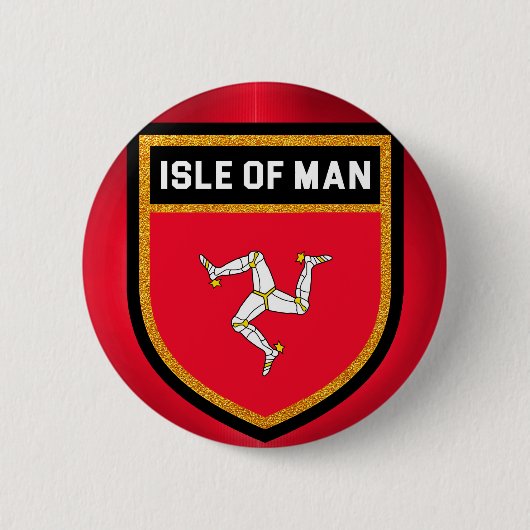 Badge Rond 5 Cm Drapeau de l'île de Man (Devant)