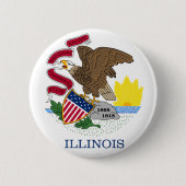 Badge Rond 5 Cm Drapeau de l'Illinois (Devant)