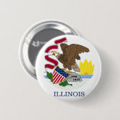 Badge Rond 5 Cm Drapeau de l'Illinois (Devant & derrière)