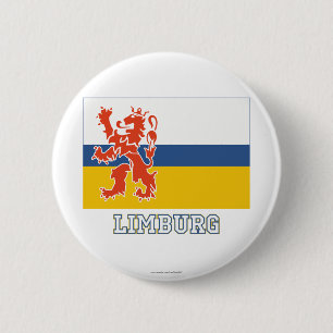 Badge Rond 5 Cm Drapeau de Limbourg avec le nom