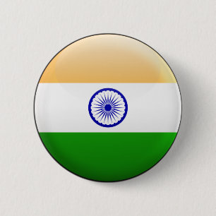 Badge Rond 5 Cm Drapeau de l'Inde