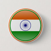 Badge Rond 5 Cm Drapeau de l'Inde (Devant)