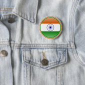 Badge Rond 5 Cm Drapeau de l'Inde (En situation)