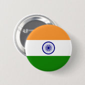 Badge Rond 5 Cm Drapeau de l'Inde (Devant & derrière)