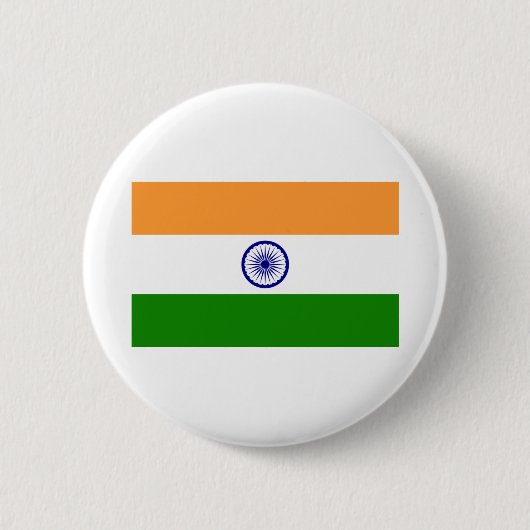 Badge Rond 5 Cm Drapeau de l'Inde (Devant)