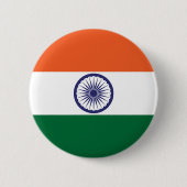 Badge Rond 5 Cm Drapeau de l'Inde (Devant)