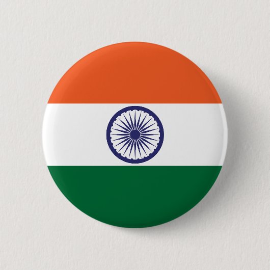 Badge Rond 5 Cm Drapeau de l'Inde (Devant)