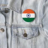 Badge Rond 5 Cm Drapeau de l'Inde (En situation)