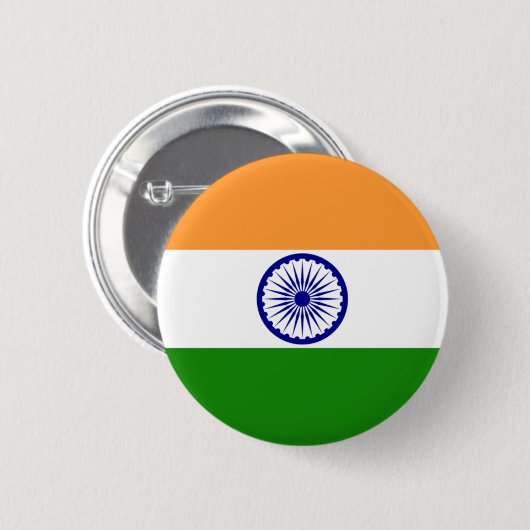 Badge Rond 5 Cm Drapeau de l'Inde (Devant & derrière)