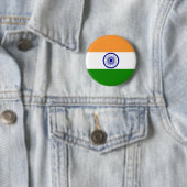 Badge Rond 5 Cm Drapeau de l'Inde (En situation)