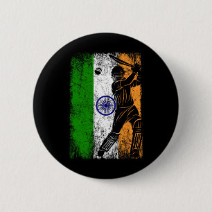 Badge Rond 5 Cm Drapeau de l'Inde Maillot de cricket indien Fan Jo