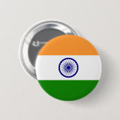 Badge Rond 5 Cm Drapeau de l'Inde sur le Pin/insigne de bouton (Devant & derrière)