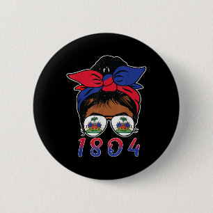Badge Rond 5 Cm Drapeau de l'Indépendance de la Reine Haïti d'Haït