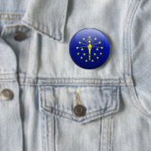 Badge Rond 5 Cm Drapeau de l'Indiana (En situation)