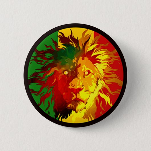 Badge Rond 5 Cm drapeau de lion de reggae de rasta (Devant)