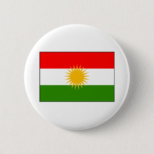 Badge Rond 5 Cm Drapeau de l'Irak du Kurdistan (Devant)