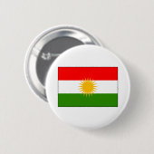Badge Rond 5 Cm Drapeau de l'Irak du Kurdistan (Devant & derrière)
