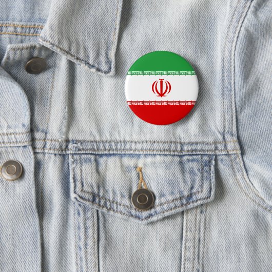 Badge Rond 5 Cm Drapeau de l'Iran (En situation)