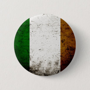 Badge Rond 5 Cm Drapeau de l'Irlande grunge noir