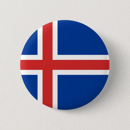 Badge Rond 5 Cm Drapeau de l'Islande (Devant)