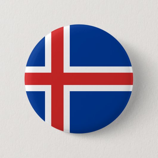 Badge Rond 5 Cm Drapeau de l'Islande (Devant)