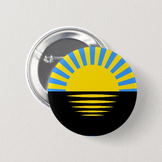 Badge Rond 5 Cm Drapeau de l'oblast de Donetsk (Devant & derrière)