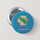 BADGE ROND 5 CM DRAPEAU DE L'OKLAHOMA (Devant & derrière)