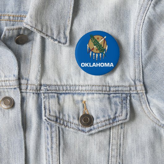 Badge Rond 5 Cm Drapeau de l'Oklahoma (En situation)