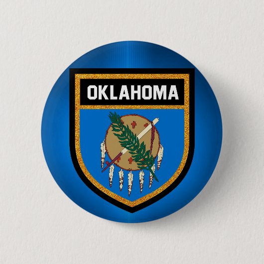 Badge Rond 5 Cm Drapeau de l'Oklahoma (Devant)