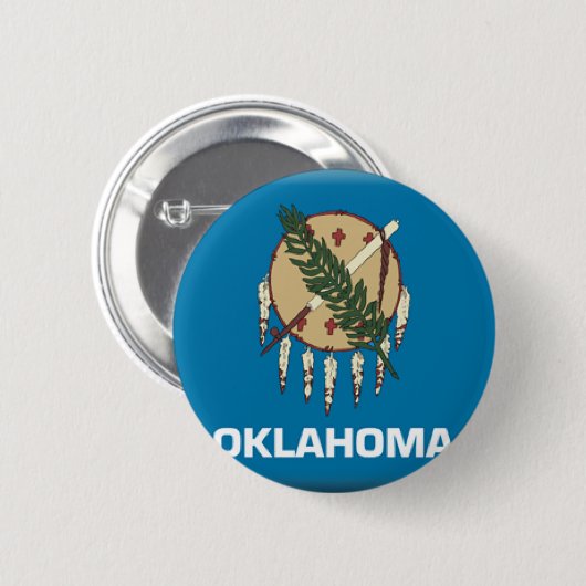 Badge Rond 5 Cm Drapeau de l'Oklahoma (Devant & derrière)