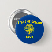 Badge Rond 5 Cm Drapeau de l'Oregon (Devant & derrière)