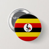 Badge Rond 5 Cm Drapeau de l'Ouganda (Devant & derrière)