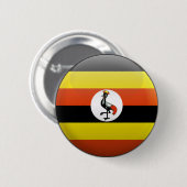 Badge Rond 5 Cm Drapeau de l'Ouganda (Devant & derrière)