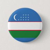 Badge Rond 5 Cm Drapeau de l'Ouzbékistan (Devant)