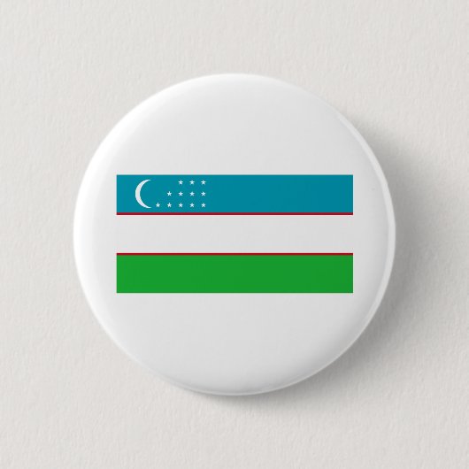 Badge Rond 5 Cm Drapeau de l'Ouzbékistan (Devant)
