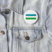 Badge Rond 5 Cm Drapeau de l'Ouzbékistan (En situation)