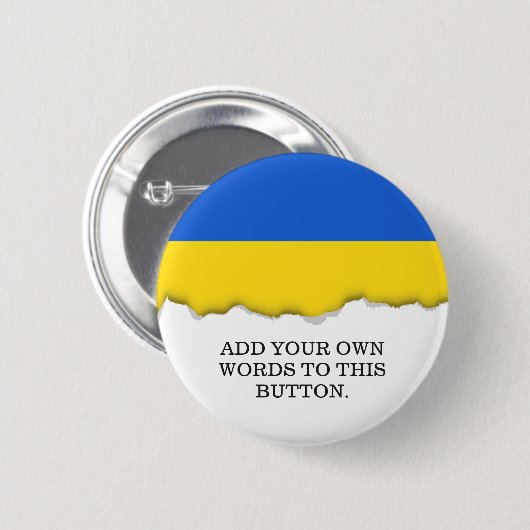 Badge Rond 5 Cm Drapeau de l'Ukraine (Devant & derrière)