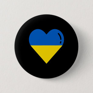 Badge Rond 5 Cm Drapeau de l'Ukraine Cœur Racines Vacances Ukraini