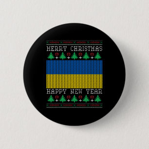 Badge Rond 5 Cm Drapeau de l'Ukraine Noël dégueu