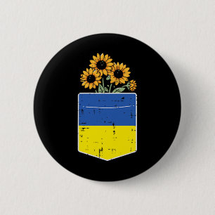 Badge Rond 5 Cm Drapeau de l'Ukraine Tournesol de poche Femmes ukr