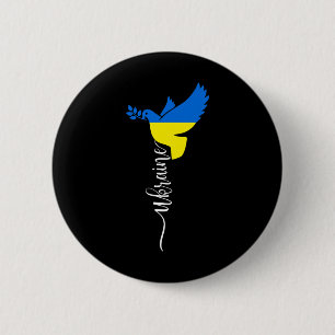 Badge Rond 5 Cm Drapeau de l'Ukraine Tournesol Vintage Amoureux Uk
