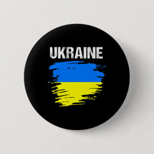 Badge Rond 5 Cm Drapeau de l'Ukraine ukrainien de style grunge vin