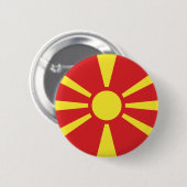 Badge Rond 5 Cm Drapeau de Macédoine du Nord (Devant & derrière)