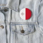 Badge Rond 5 Cm Drapeau de Malte (En situation)